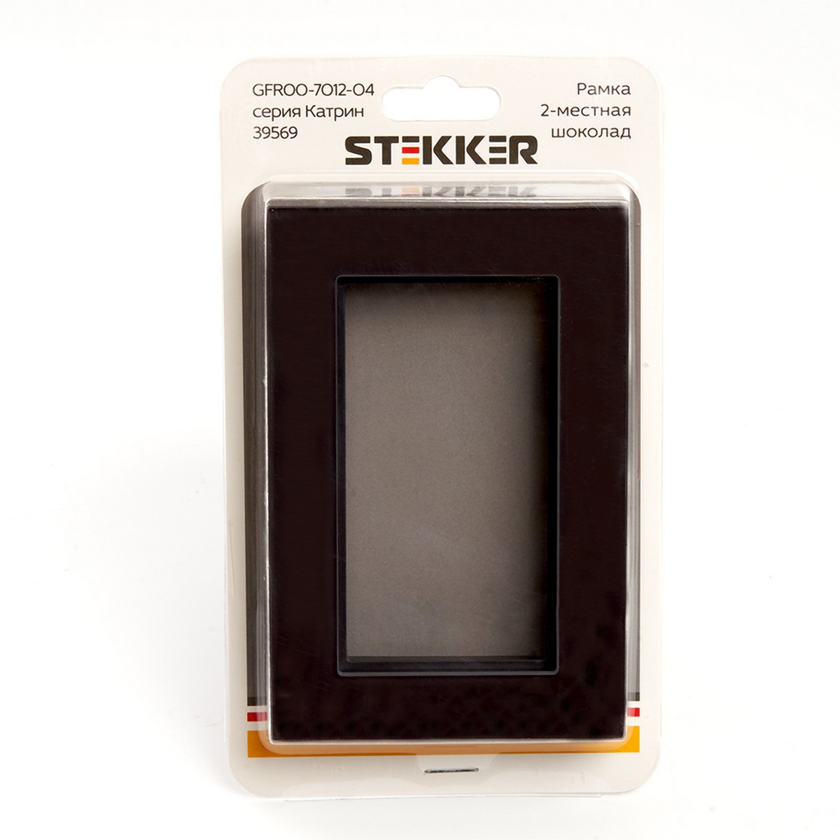Рамка 2-местная (без перемычки) стекло STEKKER GFR00-7012-04 серия Катрин шоколад 39569