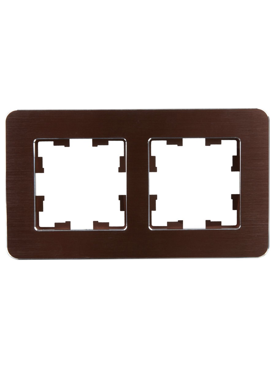 IEK Brite Рамки Рамка IEK BRITE DECOR Коричневый металл скругл.угол 2-мест. РУ-2-1-Бр RE AL BR-M22-M-21-K30