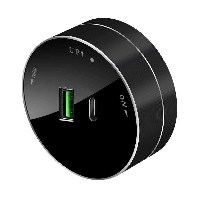 MultiTrack - Розетки и шинопровод Розетка 2хUSB Systeme Electric MultiTrack Антрацит (тип А+С) 18Вт, 5В/3А MTK13003B