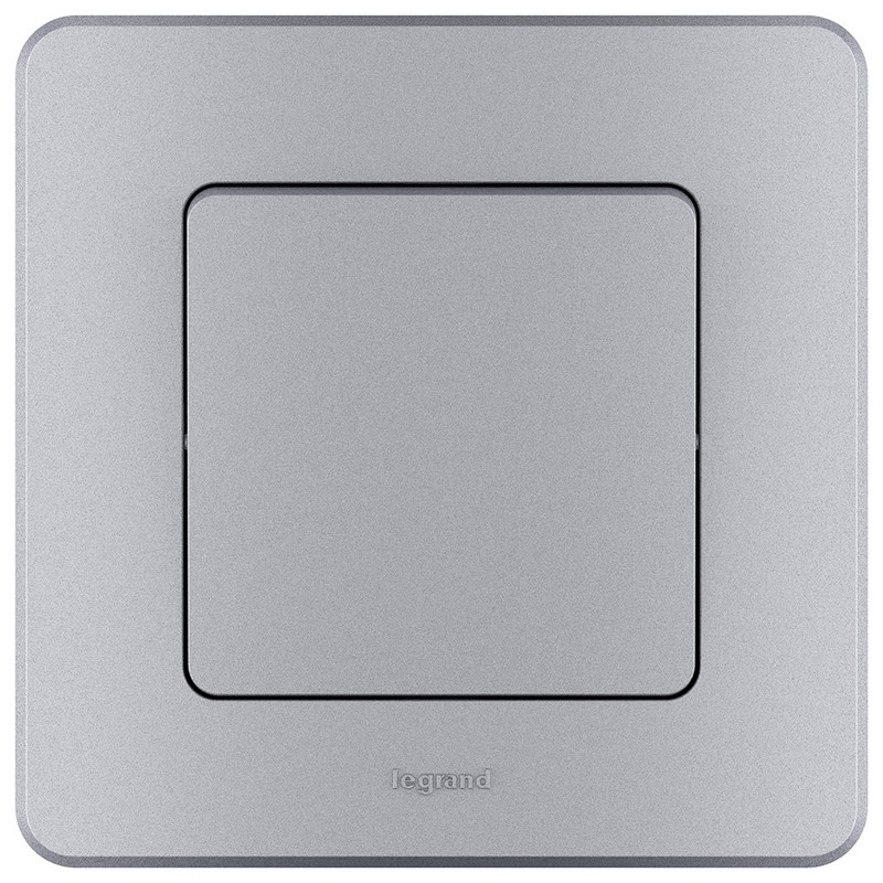 Выключатель Legrand INSPIRIA Алюминий одноклавишный 10 AX 250 В 673602