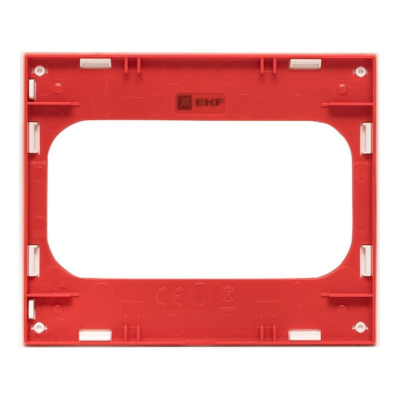 EKF Стокгольм белый Рамка EKF PROxima Стокгольм Белый Линия красная для розетки 2-ой EYM-G-304-20