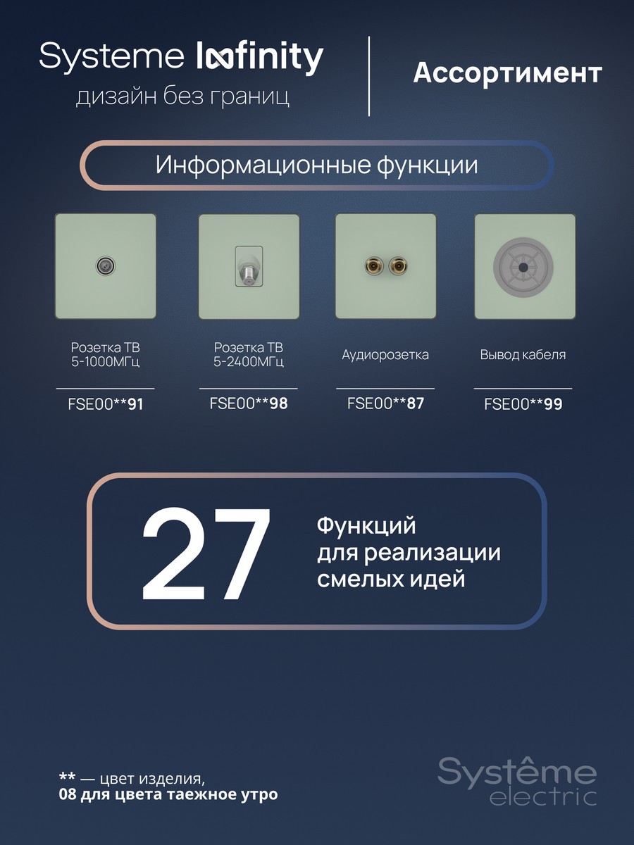 Розетка Systeme Electric Infinity Таежное утро информационная RJ-45 кат.6 2-я FSE000888