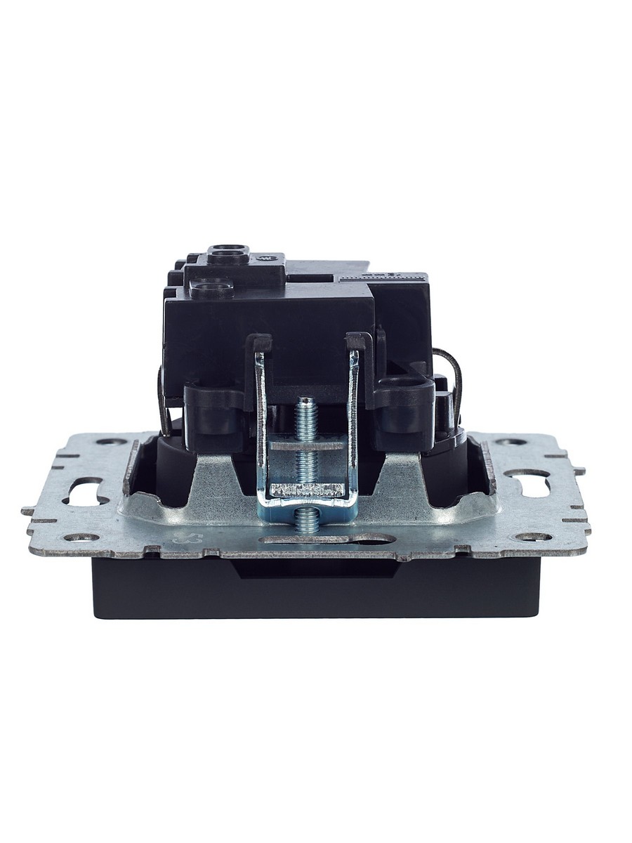 IEK Brite Графит Розетка IEK BRITE 1-местная с заземлением с защитными шторками 16А РС14-1-0-БрГ графит BR-R14-16-K53