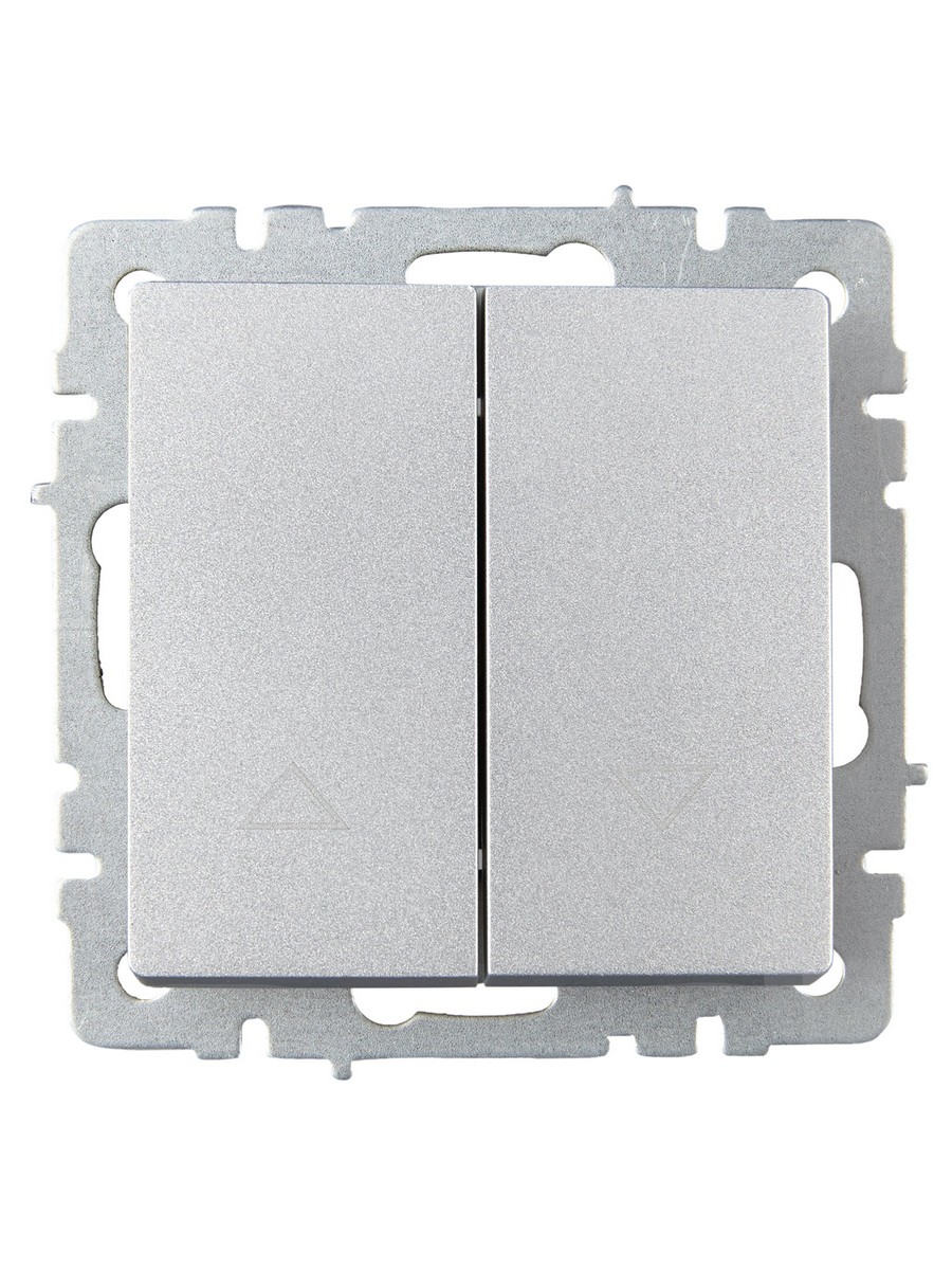 IEK Brite Алюминий Выключатель IEK BRITE жалюзи 10А ВС10-1-5-БрА алюминий BR-V15-0-10-K47