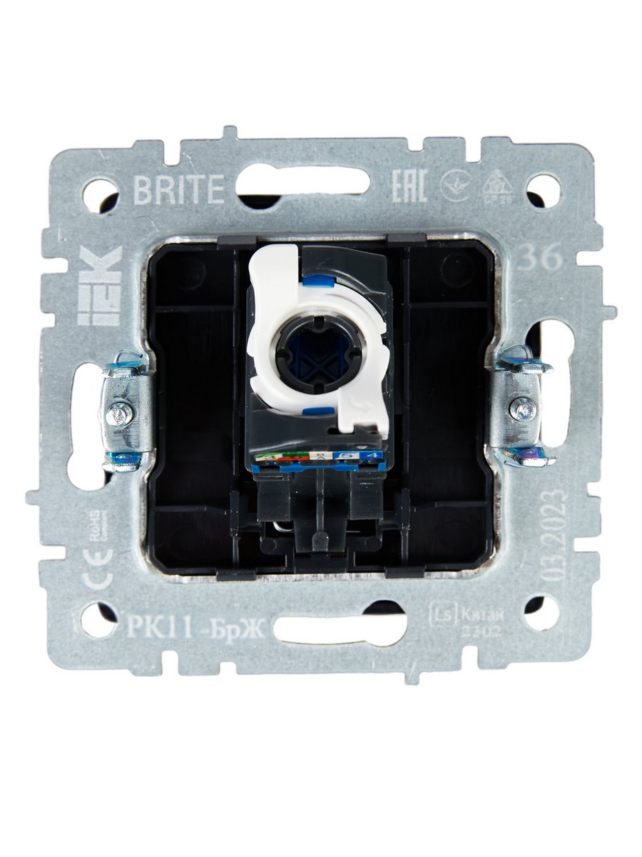 Розетка компьютерная IEK BRITE BASE Жемчуг RJ45 кат.6 РК11-БрЖ BR-K10-2-K36