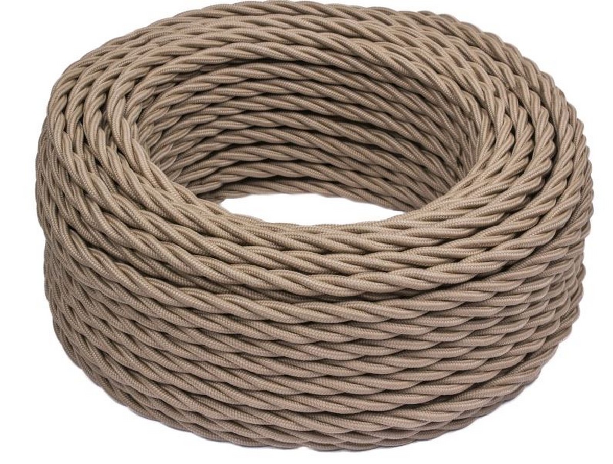 Витой ретро провод (кабель) Кабель коаксиальный BIRONI Капучино матовый 20М B1-426-716-20 