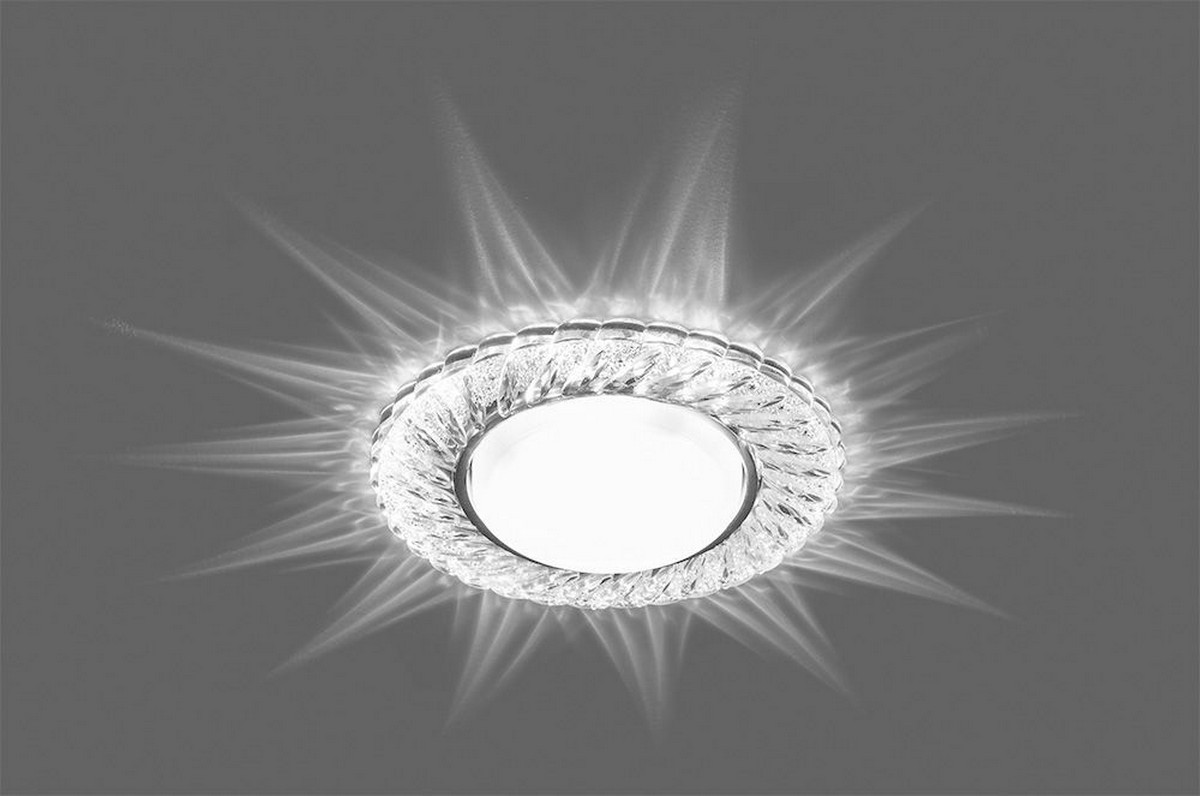 Светильник встраиваемый Feron CD4021 с белой LED подсветкой GX53 прозрачный 29474