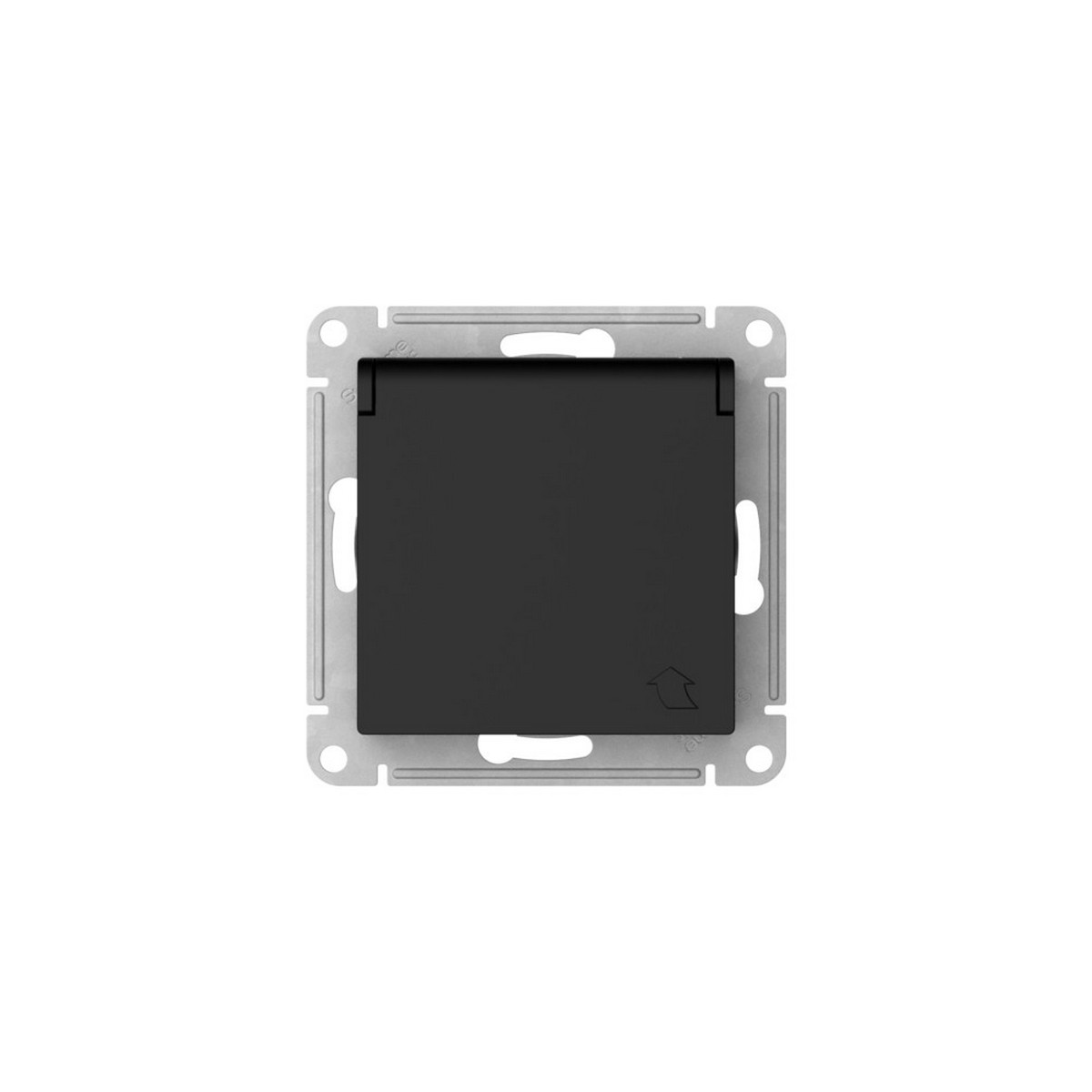 Розетка SE AtlasDesign Карбон с заземл. со шторк. с крышкой IP20 быстрозажим. клем. ATN001046S