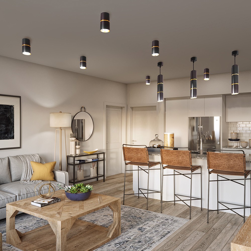 Светильники споты светодиодные Светильник спот Feron ML1861 ZEN настенно-потолочный GU10 чёрный золото 48641 