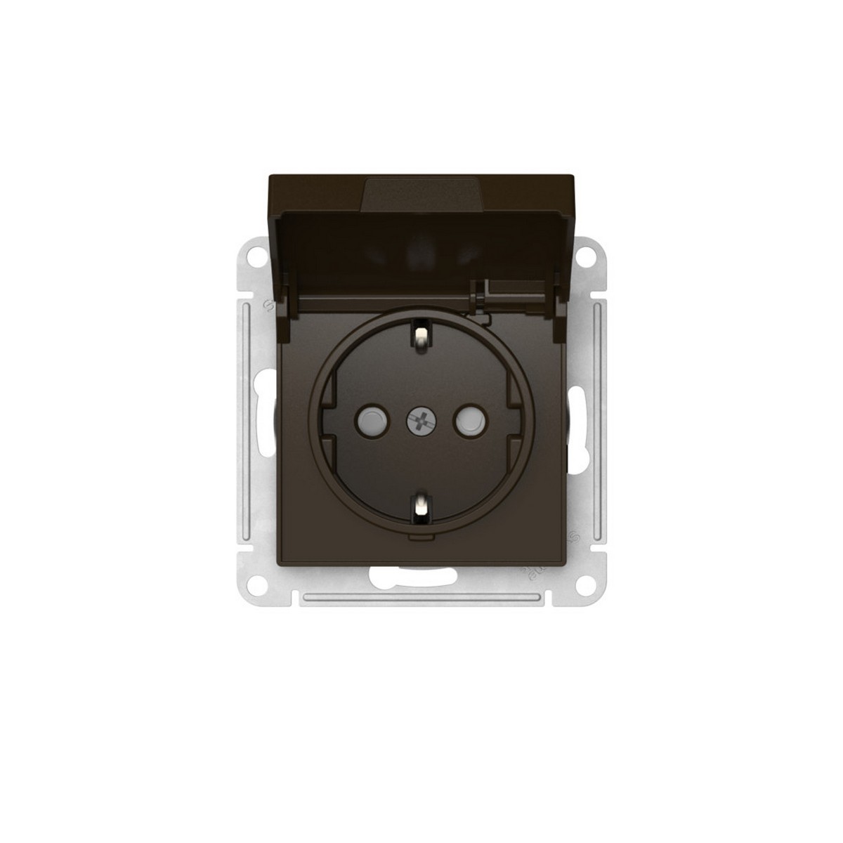 Розетка SE AtlasDesign Мокко с заземл. со шторк. с крышкой IP20 быстрозажим. клем. ATN000646S