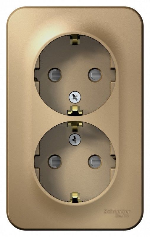 Blanca титан розетки и выключатели Розетка SE Blanca 2-ая Титан наружный с/з со шторками BLNRA011204