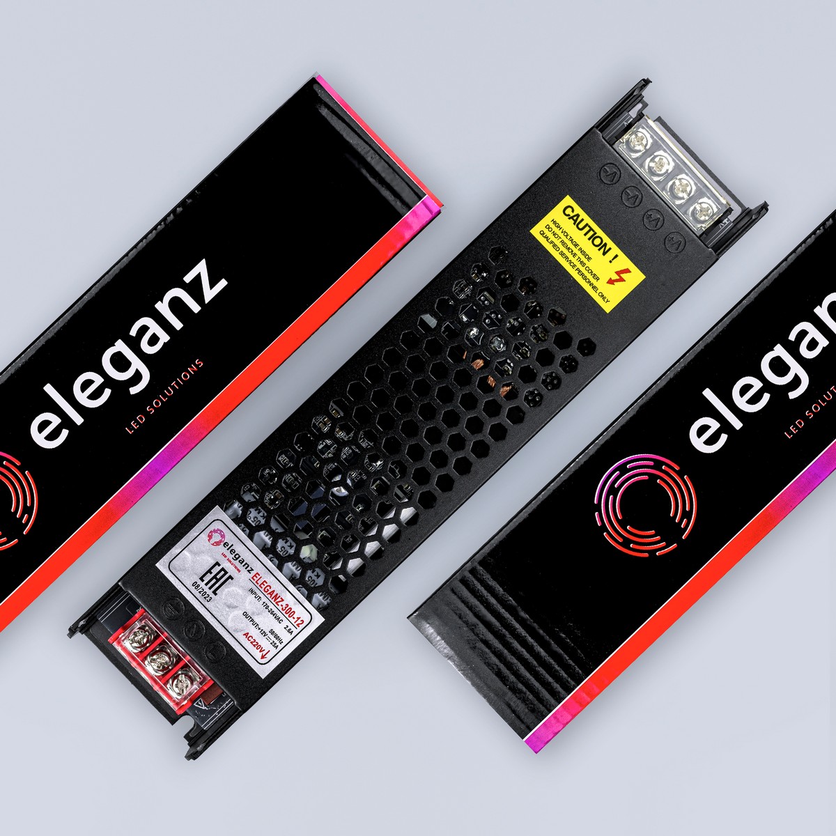 Блок питания для светодиодной ленты Eleganz 12V 300W IP44 узкий 1132