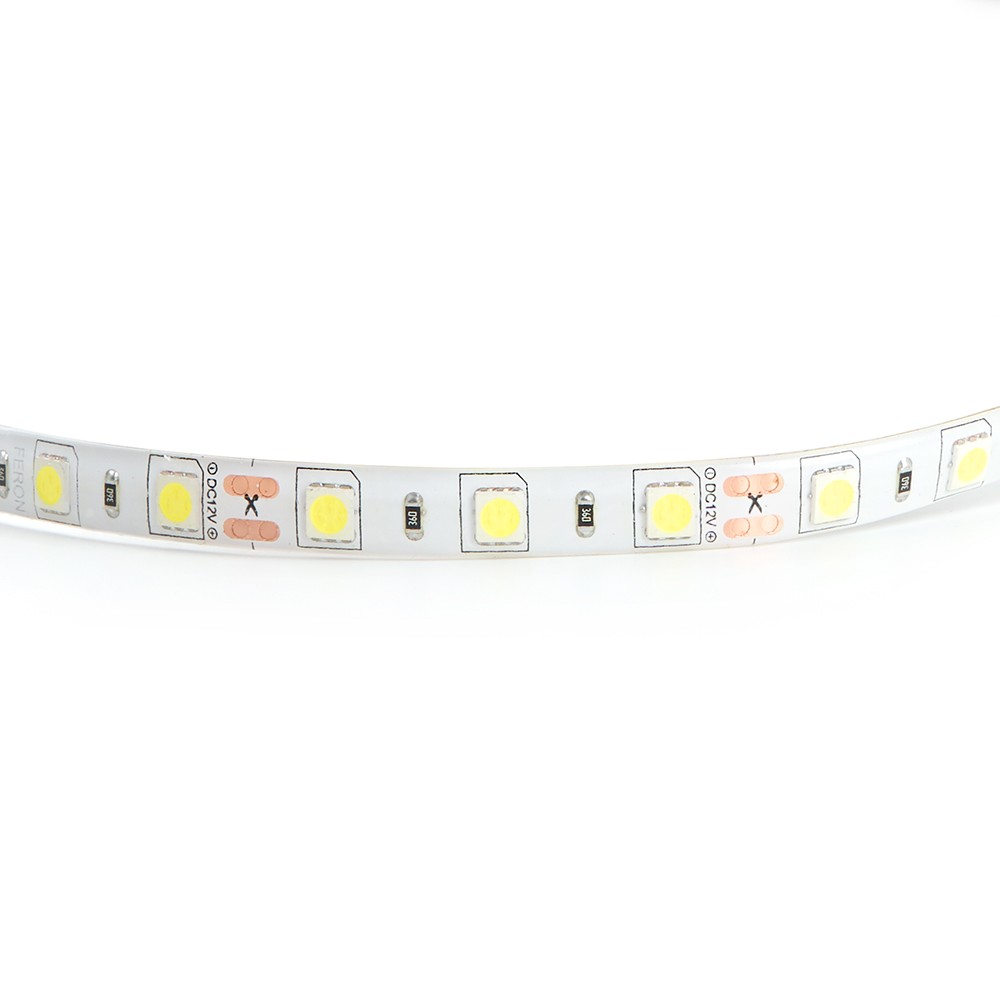 Лента светодиодная Feron LS607 60SMD(5050)/м 14,4Вт/м 12V 6500K IP65 5 метров 27652