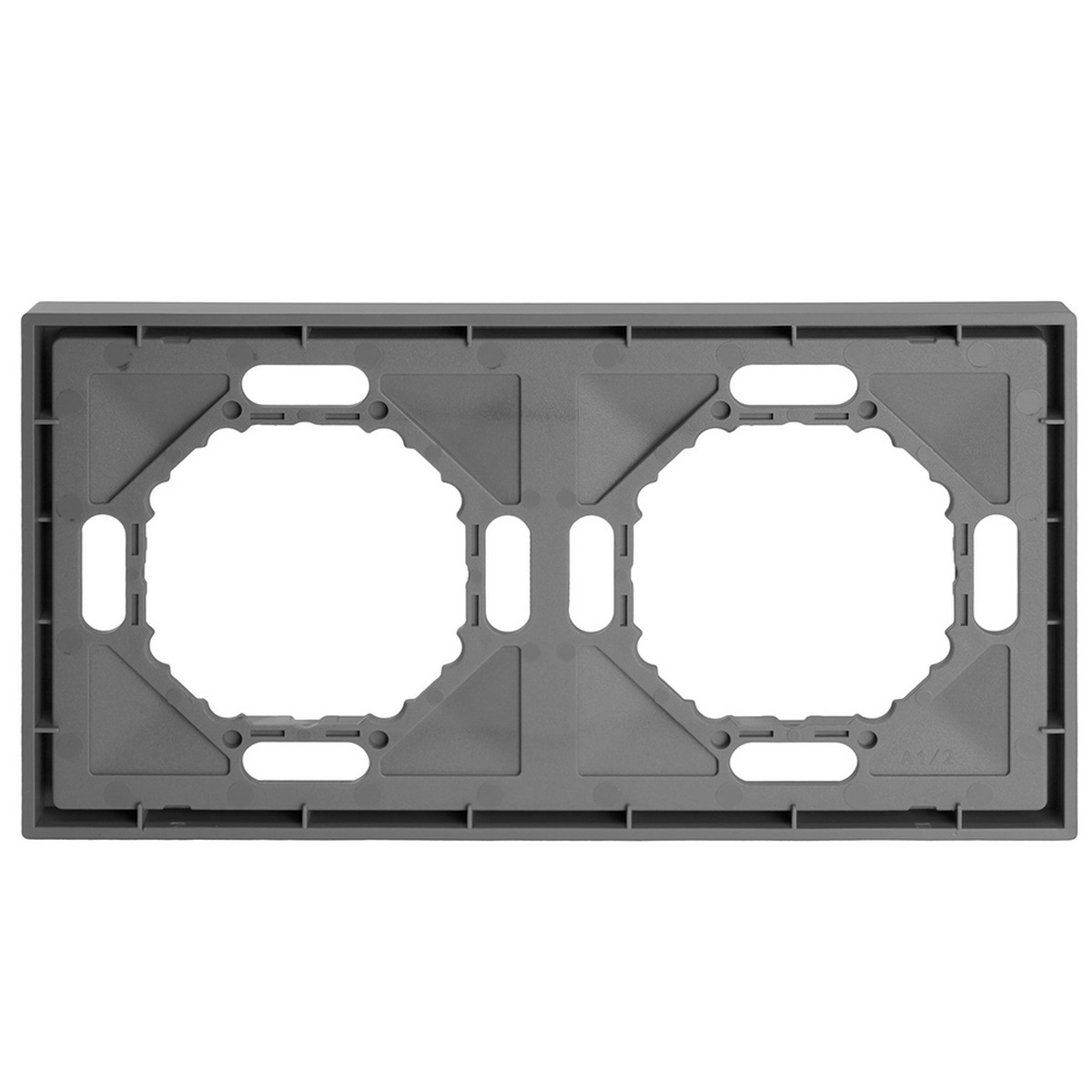 Эмили - Розетки и выключатели Stekker Рамка 2-ая STEKKER Эмили PFR00-5002-10 платиново-серый soft touch 49963