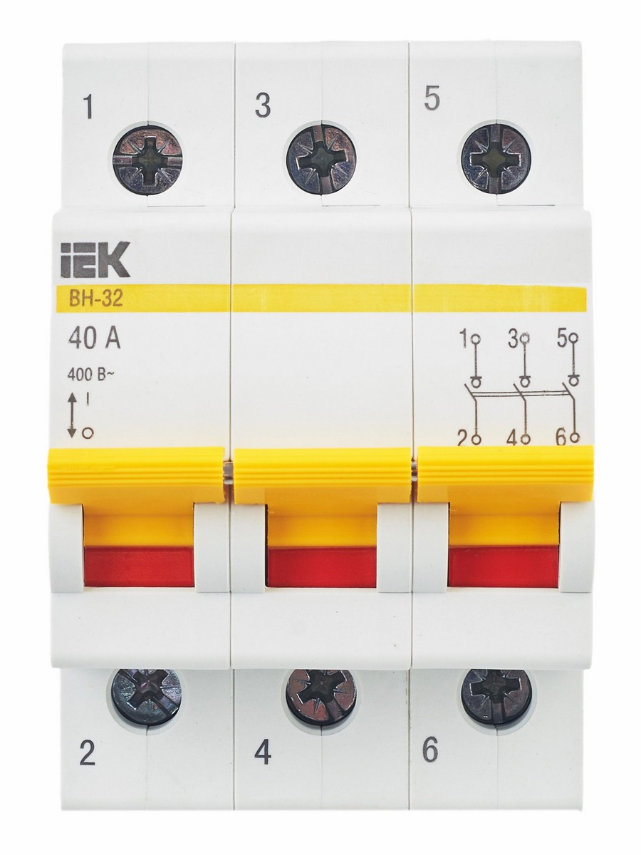 IEK Выключатель нагрузки IEK KARAT (мини-рубильник) ВН-32 3Р 40А MNV10-3-040 