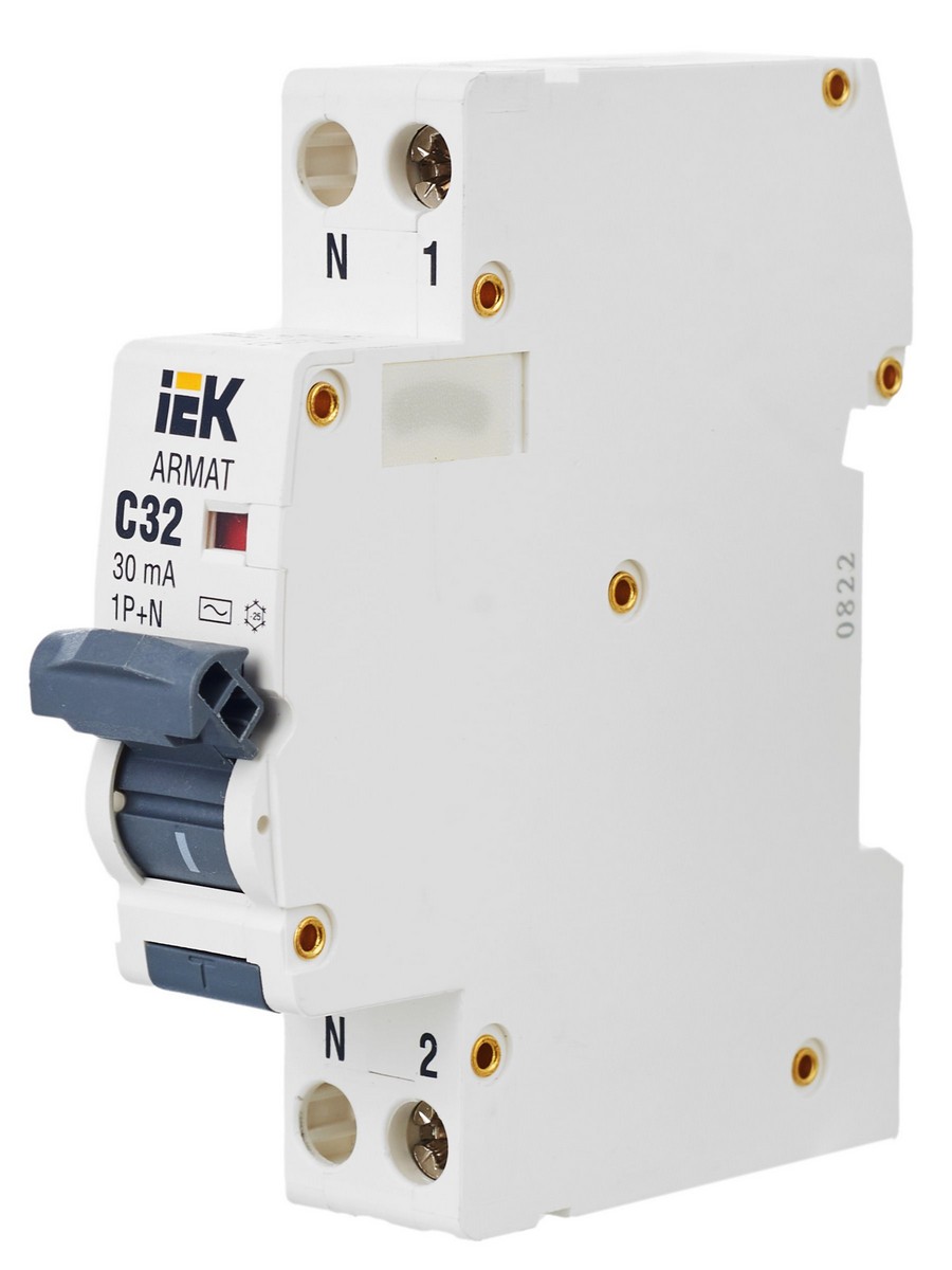 АВДТ Дифф. Автомат IEK ARMAT B06S 1P+NP C32 30мА тип AC (18мм) AR-B06S-1N-C32C030