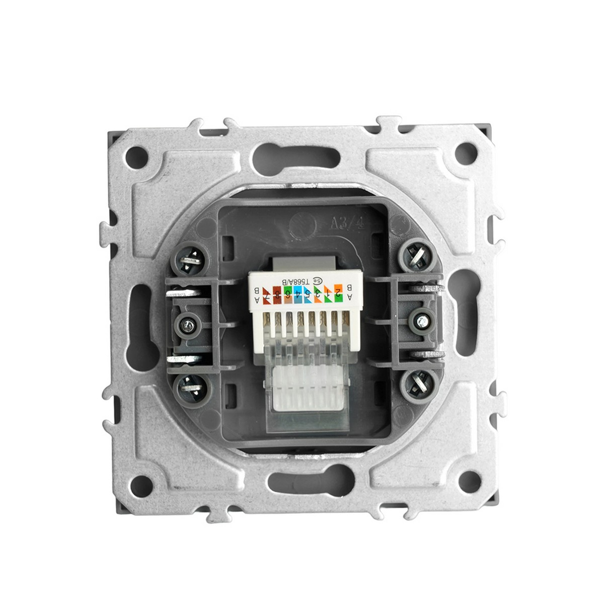 Розетка компьютерная 1-ая RJ-45 STEKKER Эмили RST00-5117-10 платиново-серый soft touch 49951