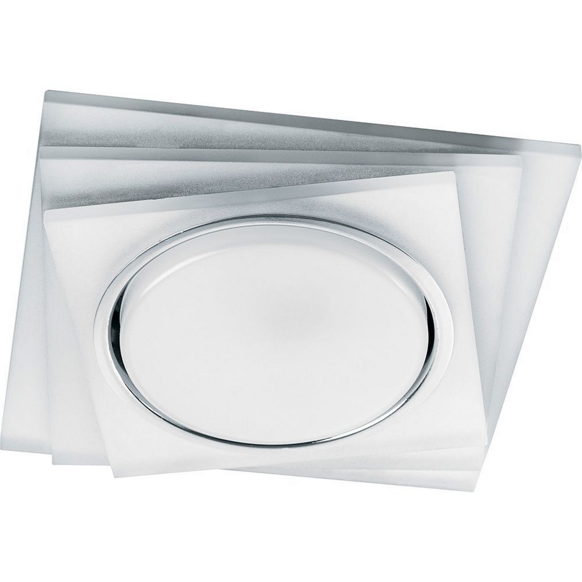 Светильник встраиваемый Feron CD5023 с белой LED подсветкой GX53 белый матовый квадрат 40521