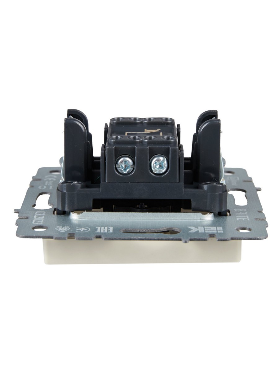 Выключатель IEK BRITE 1-клавишный самовозвратный 10А ВС10-1-4-БрКр бежевый BR-V14-0-10-K10