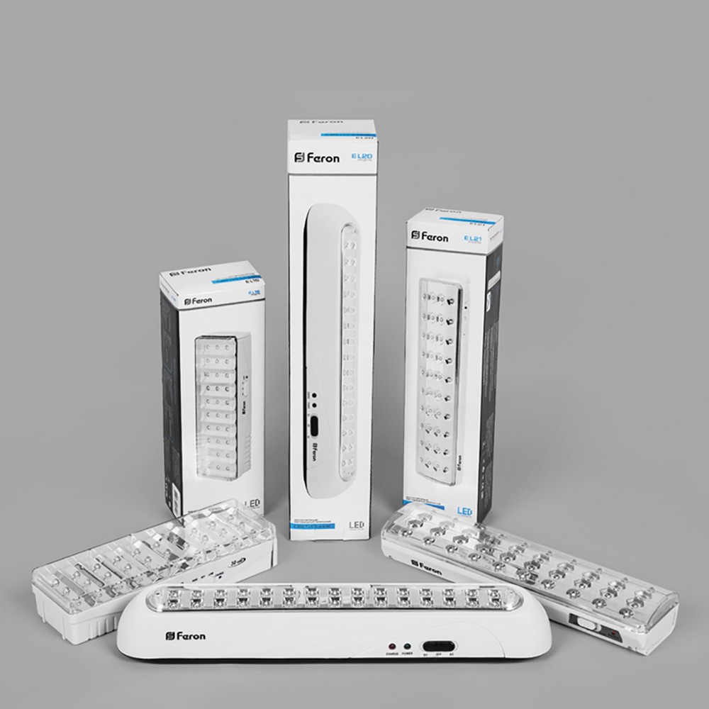 Светодиодные светильники ЖКХ Светильник аккумуляторный Feron EL21 40 LED DC белый 12903 