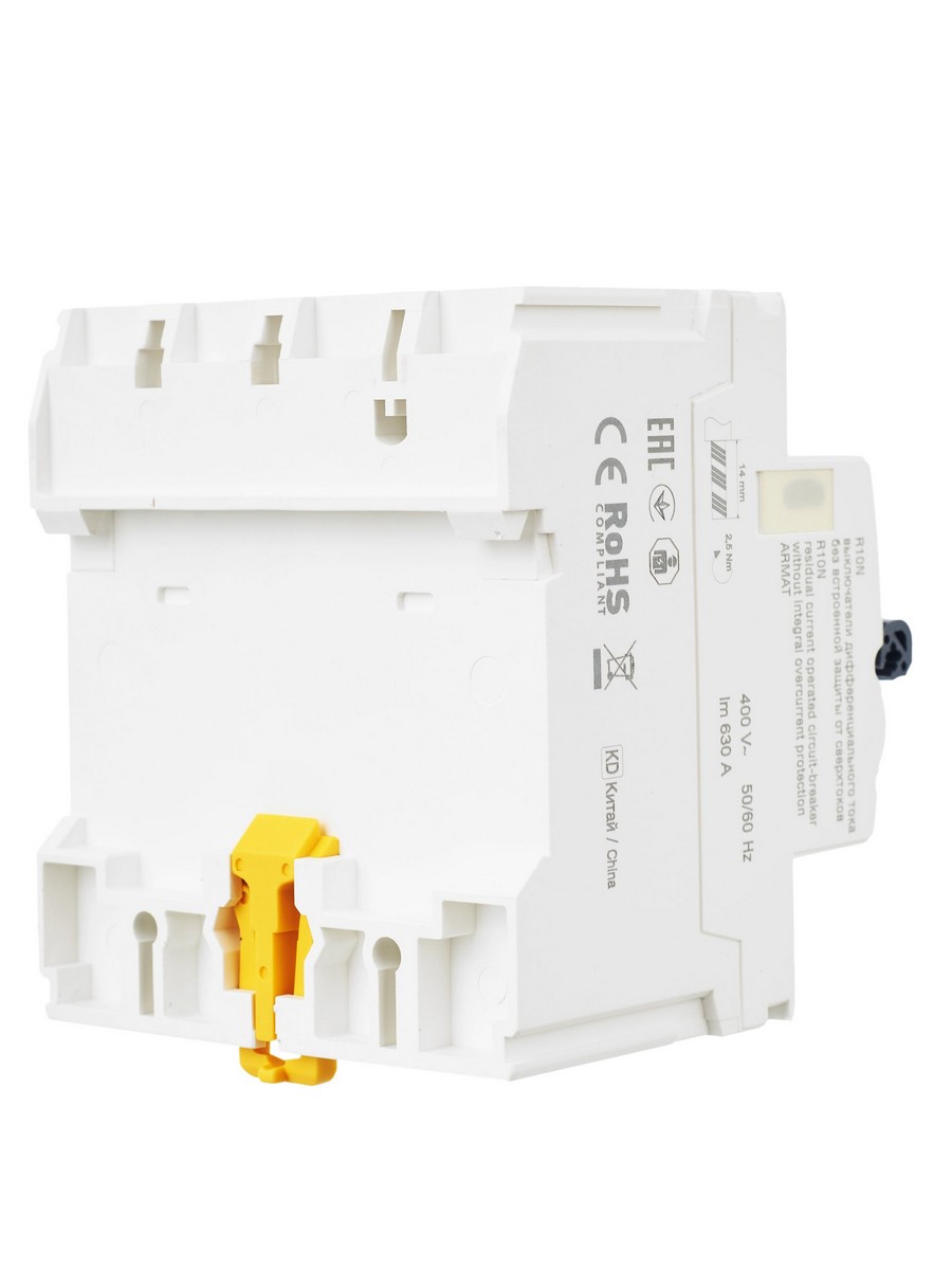IEK ВДТ УЗО IEK ARMAT R10N 4P 63А 100мА тип AC AR-R10N-4-063C100 