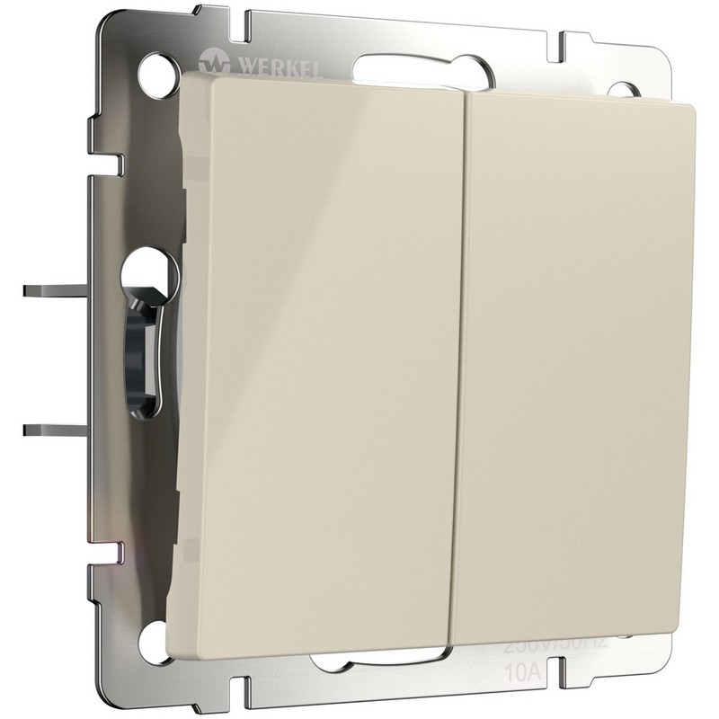 Werkel Слоновая кость механизмы Выключатель Werkel двухклавишный с самовозвратом (слоновая кость) W1122403
