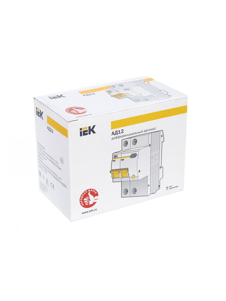 IEK Дифференциальный автоматический выключатель IEK KARAT АД12 2Р 16А 30мА MAD10-2-016-C-030 