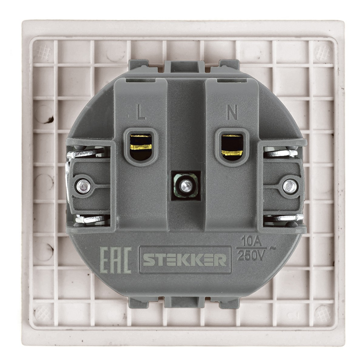Розетка 1-местная с защитной шторкой STEKKER б/з Мия RST16-3109-08 пудровый жемчуг 50483