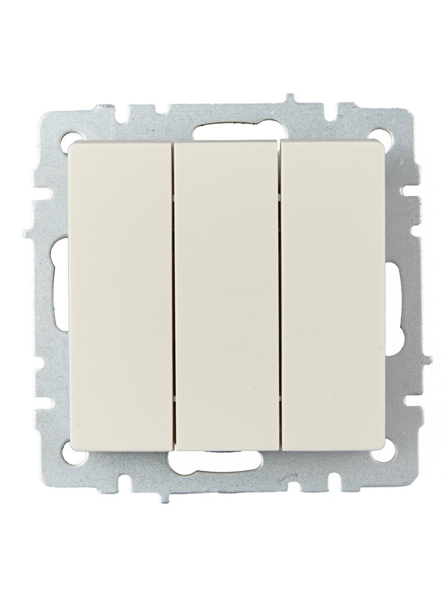 Выключатель IEK BRITE 3-клавишный 10А ВС10-3-0-БрКр бежевый BR-V30-0-10-K10