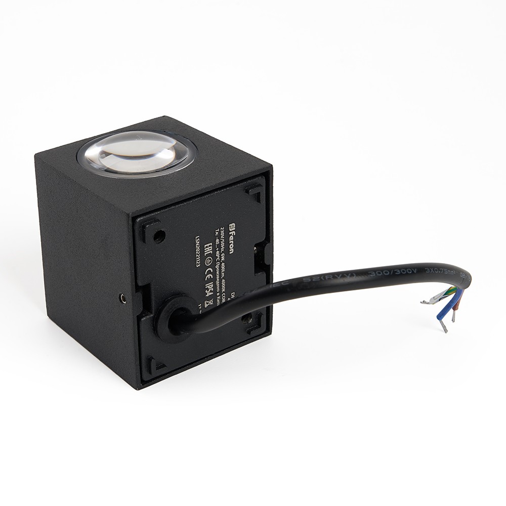 Уличные настенные светильники Светильник уличный светодиодный Feron DH054 6W 400Lm 4000K черный 48482 