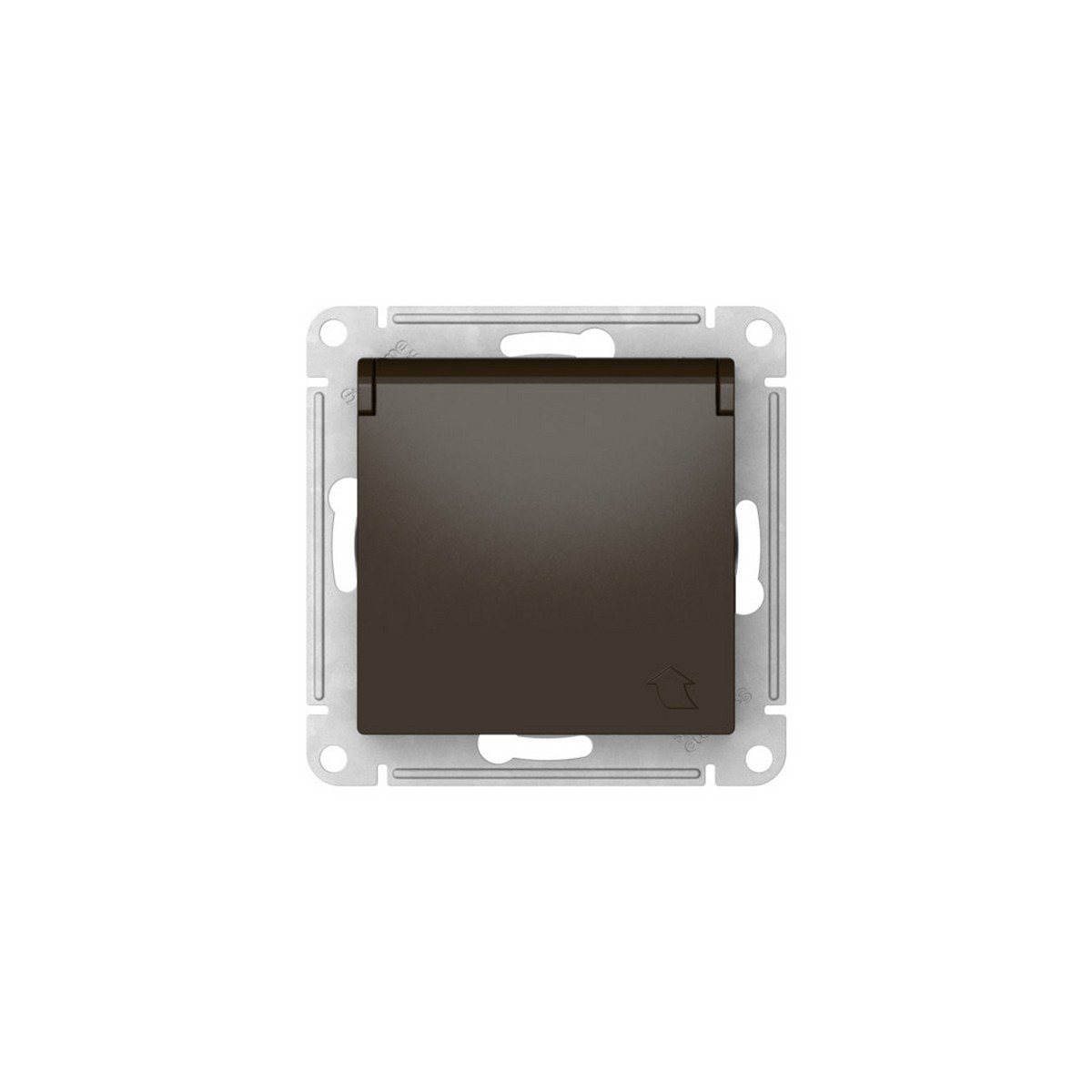 Розетка SE AtlasDesign Мокко с заземл. со шторк. с крышкой IP20 быстрозажим. клем. ATN000646S