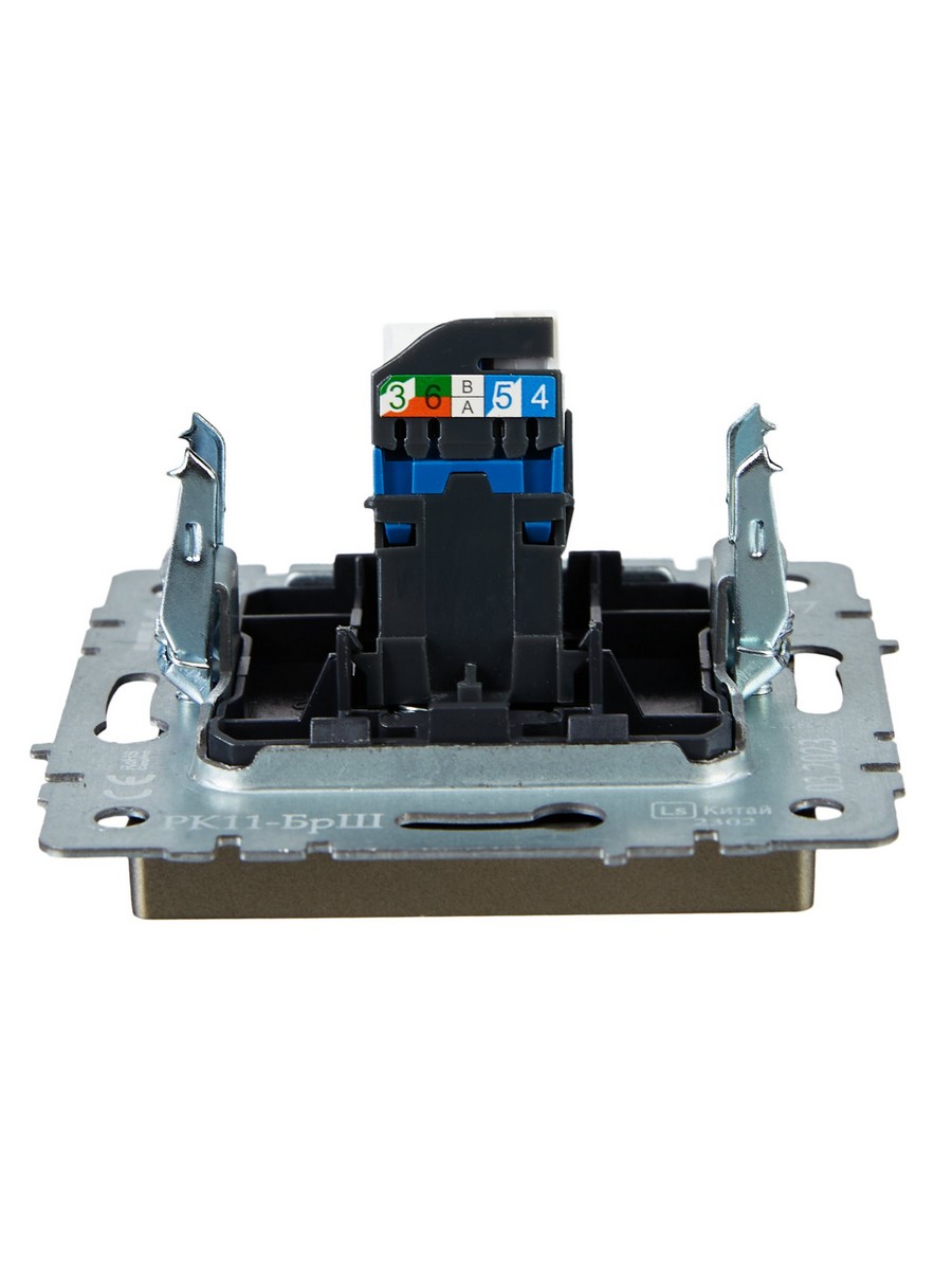 Розетка компьютерная IEK BRITE BASE Шампань RJ45 кат.6 РК11-БрШ BR-K10-2-K37