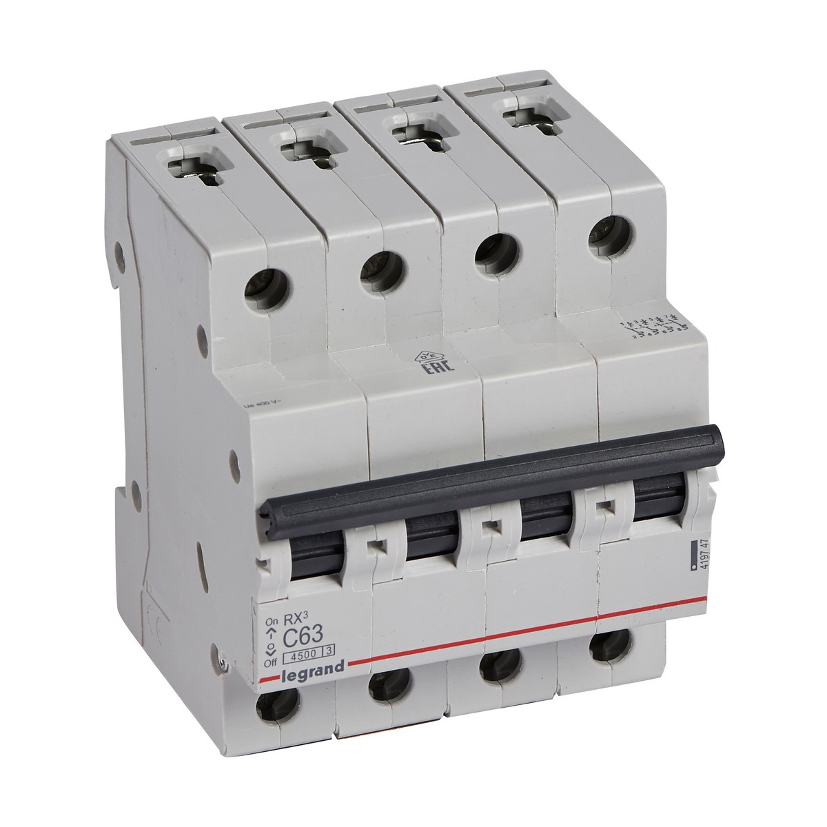 Автоматический выключатель Legrand RX3 4P 63A (С) 4,5kA 419747