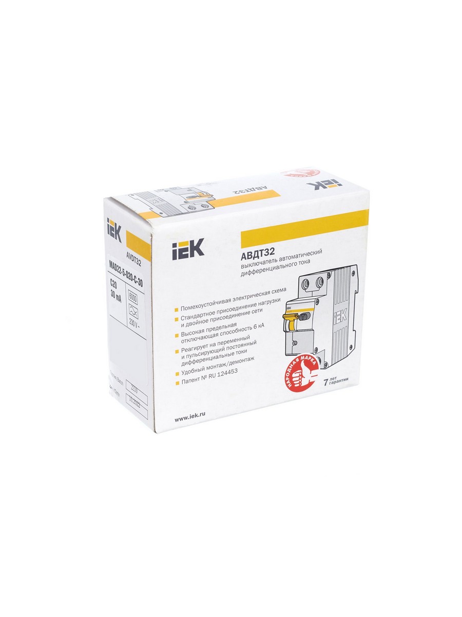 IEK Дифференциальный автоматический выключатель IEK KARAT АВДТ32 2P 16A MAD22-5-016-C-30 