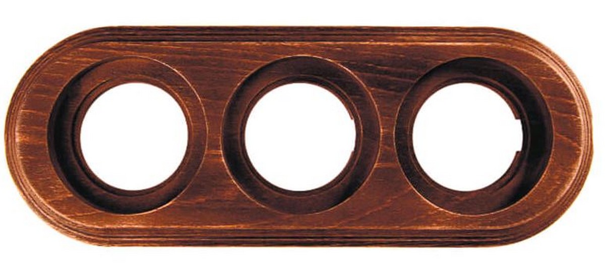 Bironi Лизетта - Ретро розетки и выключатели Рамка 3-ая BIRONI Старое дерево на бревно 220мм BFC22-630-17