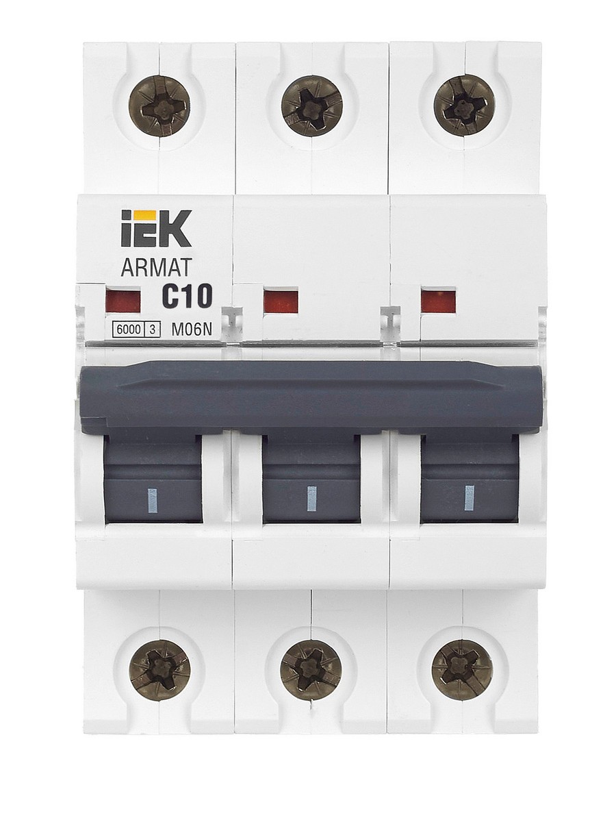 Автоматический выключатель IEK ARMAT M06N 3P C 10А AR-M06N-3-C010