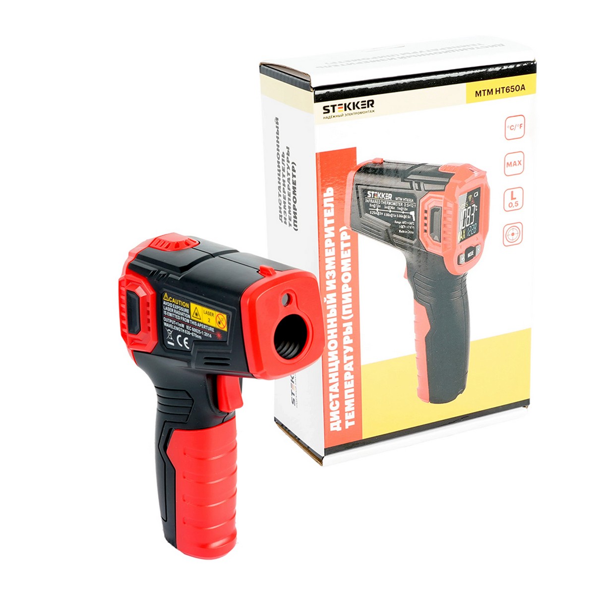 Дистанционный измеритель температуры STEKKER MTM HT650A (пирометр) 49998
