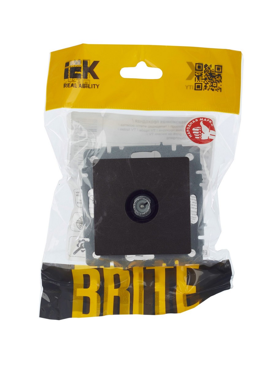 Розетка IEK BRITE TV проходная РТВ10-0-БрТБ темная бронза BR-A10-P-K45