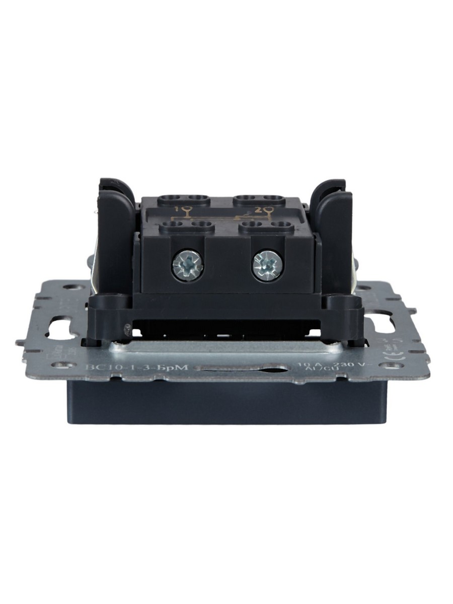 Выключатель IEK BRITE 1-клавишный перекрестный 10А ВС10-1-3-БрМ маренго BR-V13-0-10-K35