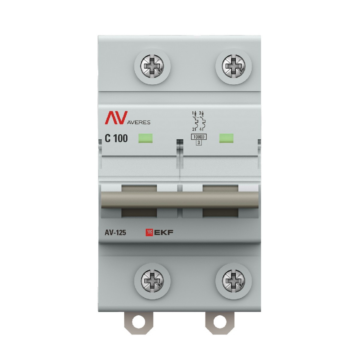 2 полюсные (двухполюсные) Автоматический выключатель EKF AV-125 2P 100A (C) 10kA AVERES mcb125-2-100C-av 
