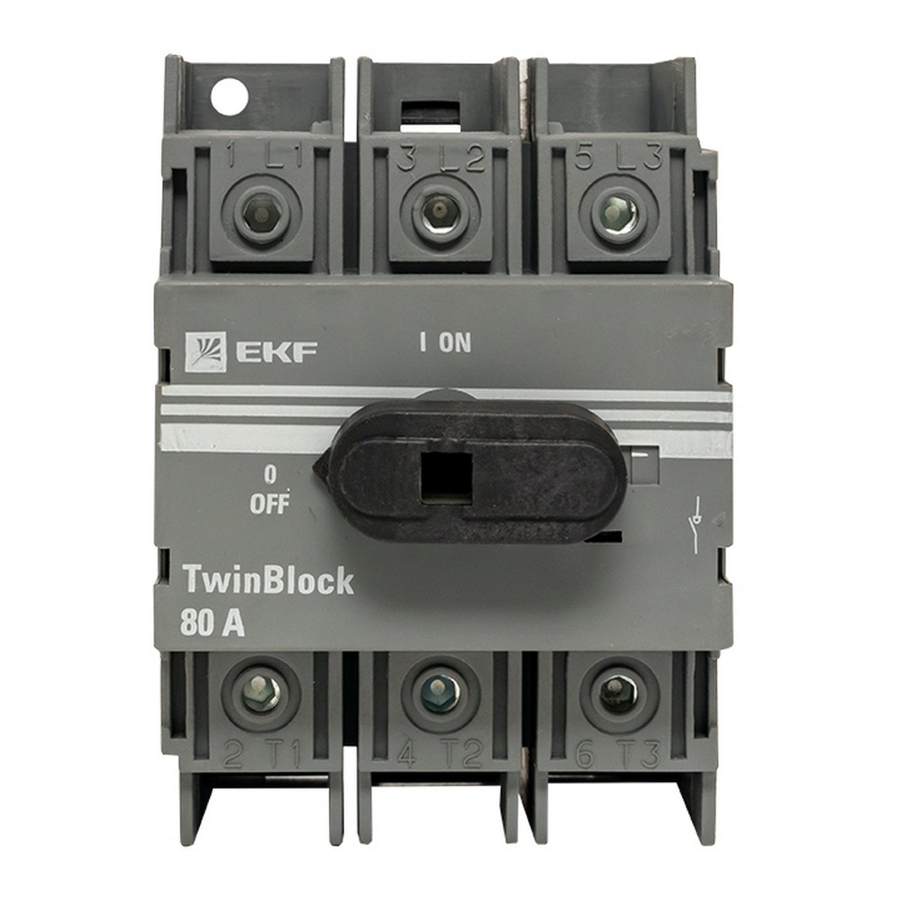 Рубильник EKF PROxima 80A 3P c рукояткой управления для прямой установки TwinBlock tb-80-3p-f