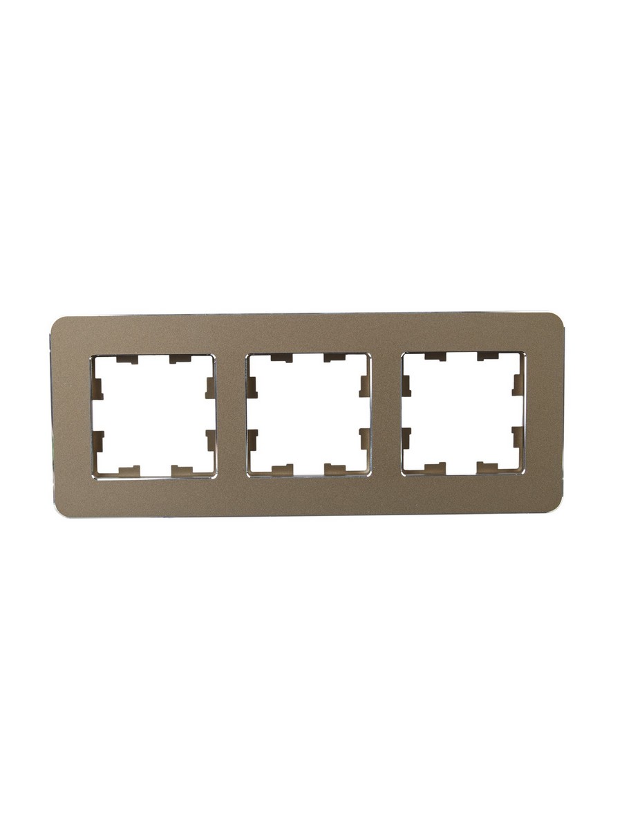 IEK Brite Рамки Рамка IEK BRITE DECOR Латунь металл. скругл.угол 3-м РУ-3-1-Бр RE BR-M32-M-01-K49