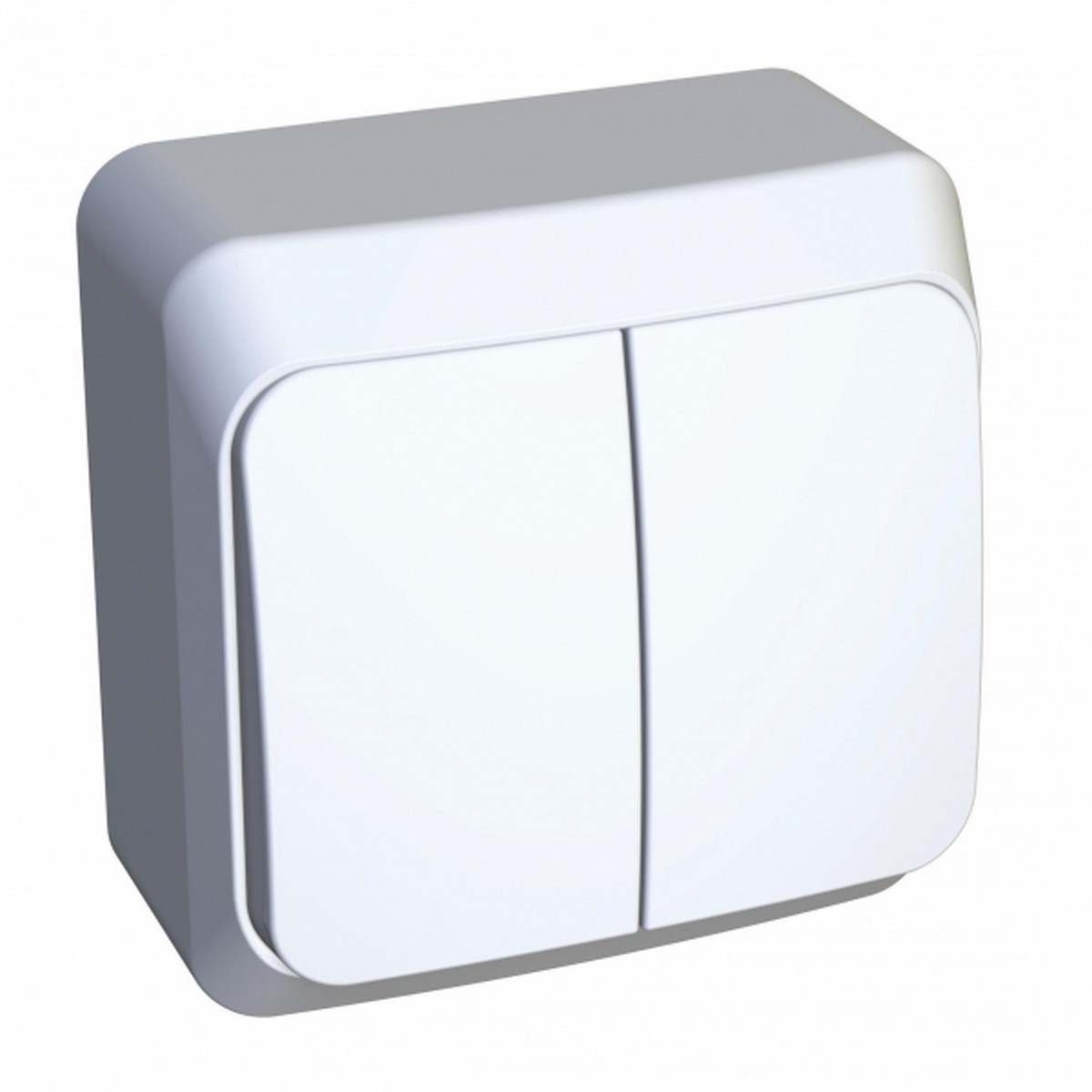 Этюд Белый Выключатель 2-клавишный Systeme Electric Этюд наружный Белый BA10-002B