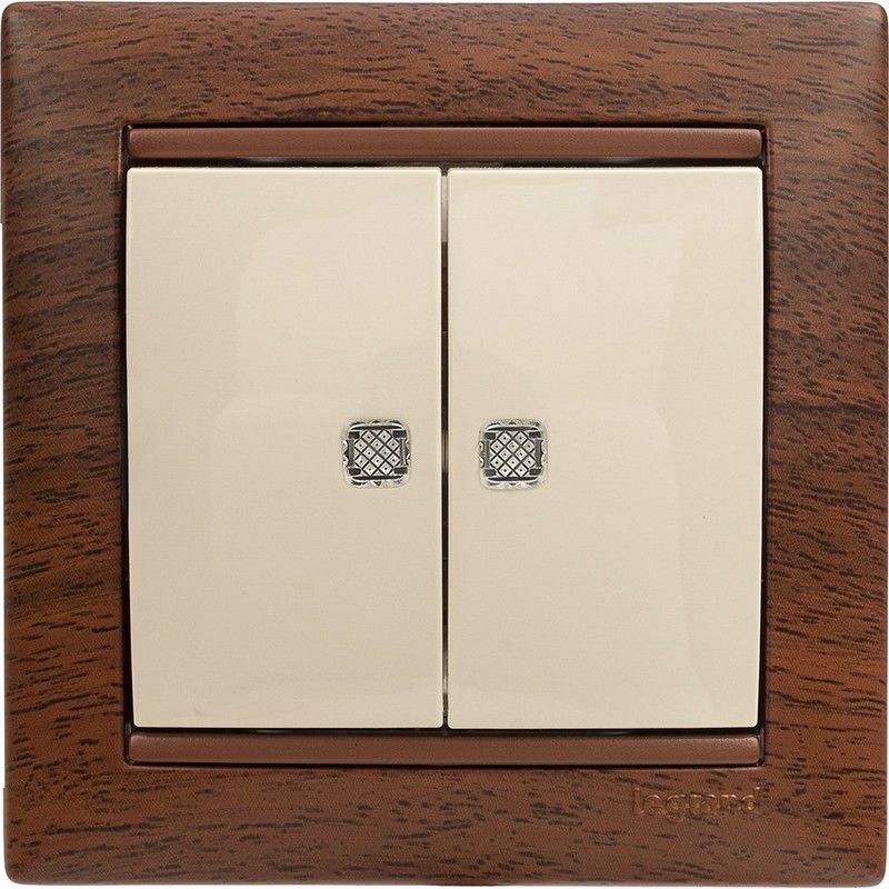 Legrand Valena Classic Кремовый Выключатель Legrand Valena Крем 2-клавишный с подсветкой 774328