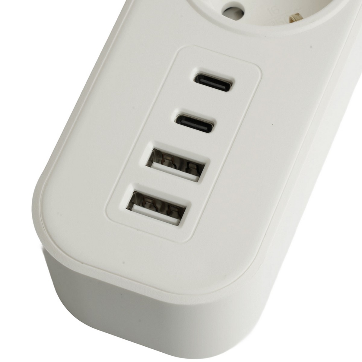 Сетевой фильтр 3-местный с/з STEKKER 3x1мм2 3 м 250В 16А 2 USB-A+2 Type-C 3 серия Nova белый 50100