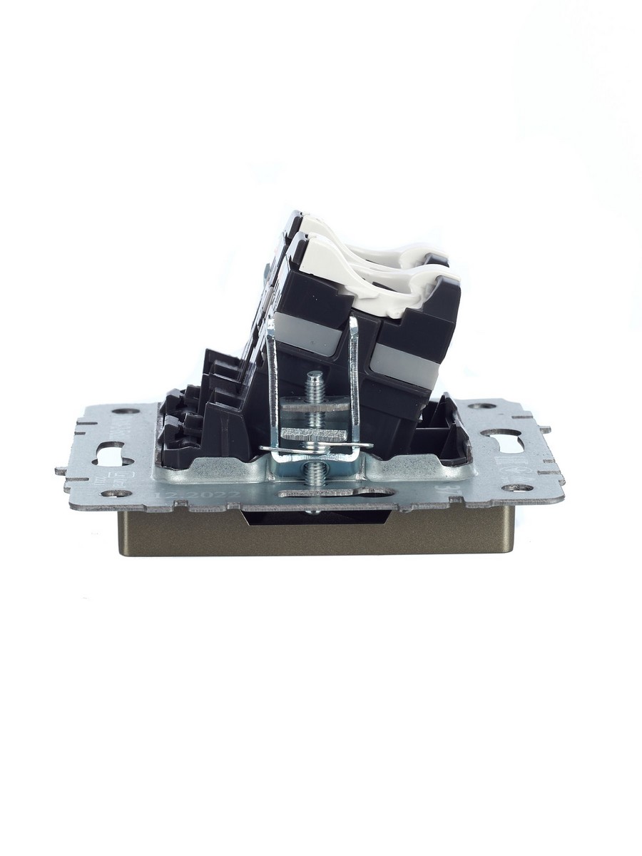 Розетка IEK BRITE компьютерная двойная RJ45 кат.5E РК10-2-БрШ шампань BR-K20-1-K37