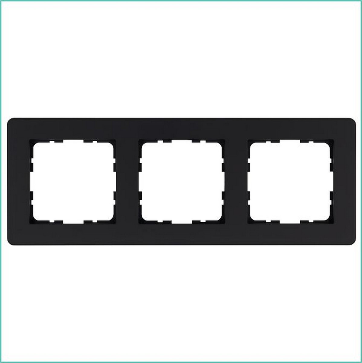 JASMART G - розетки и выключатели Рамка JASMART G-Flex 3-постовая черный матовый (soft touch) G1103PB