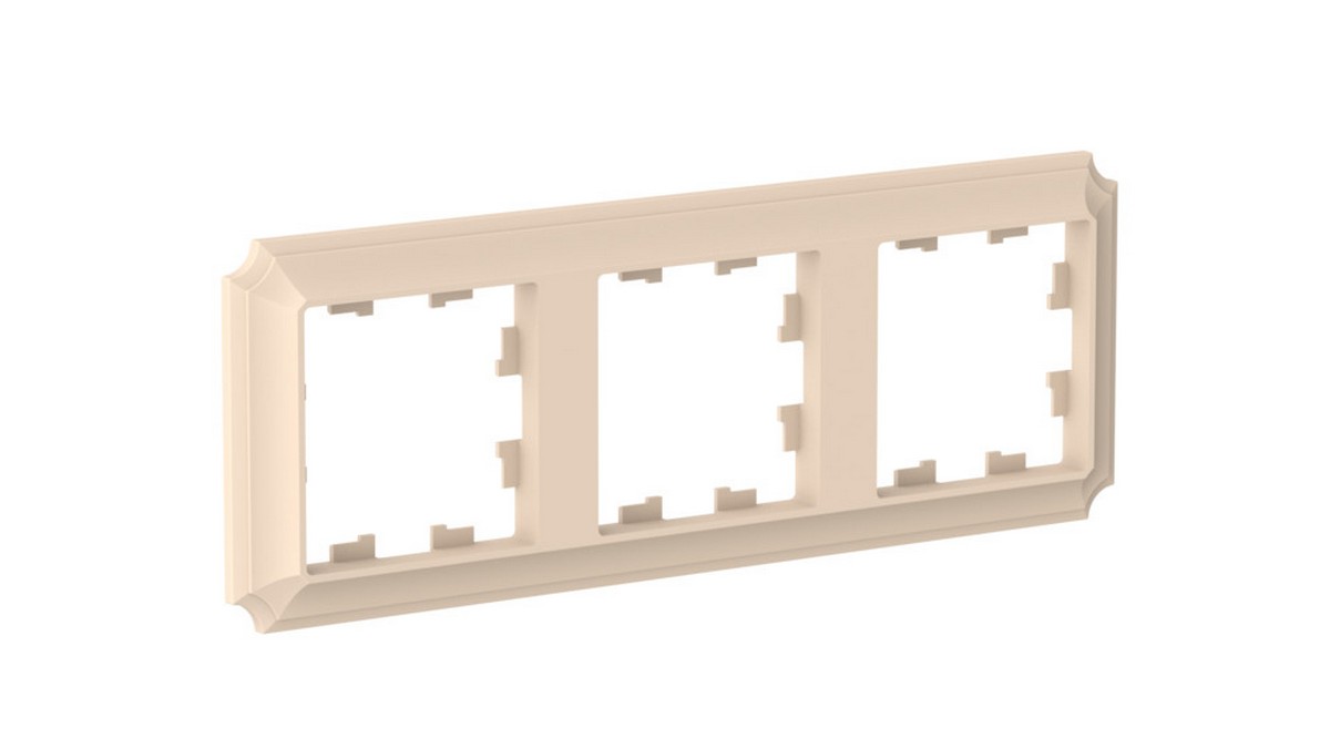 Рамка Systeme Electric AtlasDesign Antique Песочный 3-ая, универсальная ATN101203