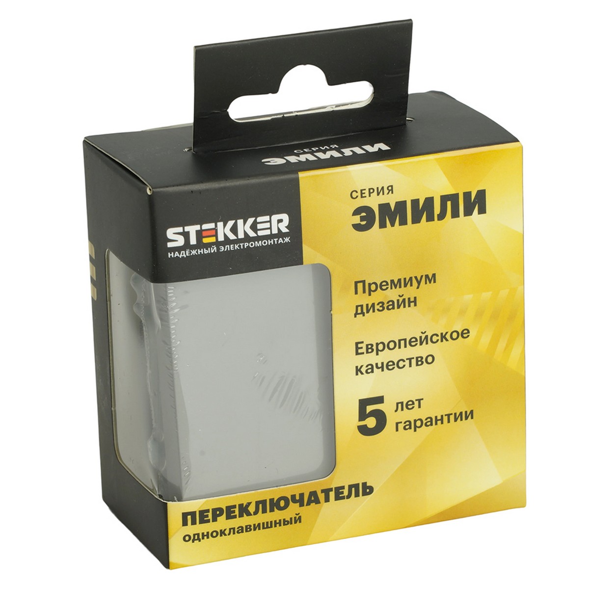 Переключатель 1-клавишный STEKKER Эмили RSW10-5105-10 платиново-серый soft touch 49945