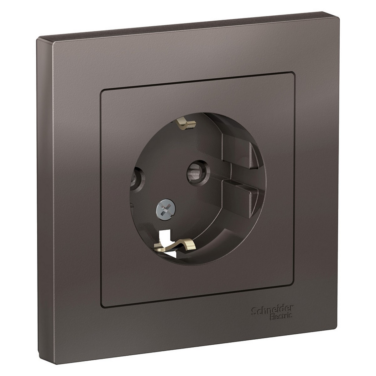 Розетка Systeme Electric AtlasDesign Мокко с/з со шторками, 16А, в сборе ATN000644